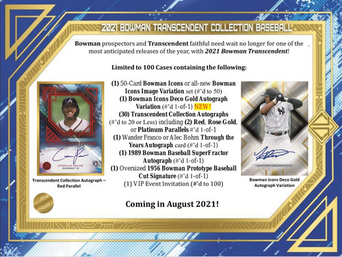 2021 Bowman Transcendent Collection Baseball Hobby Case 2021 Bowman Transcendent Collection Baseball Hobby Case