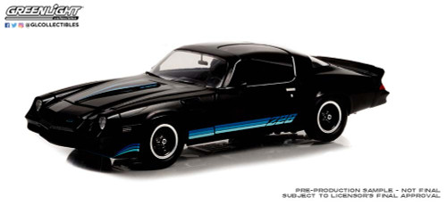 1981 Chevrolet Camaro Z/28 - Black with Blue Tri Color Z28 Stripes - 1:18 Diecast Model Car by Greenlight Collectibles