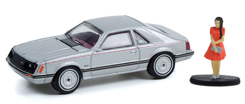 1979 Ford Mustang Coupe Ghia with Woman in a Dress - The Hobby Shop Series 12 -1:64 Diecast Model Car by Greenlight 