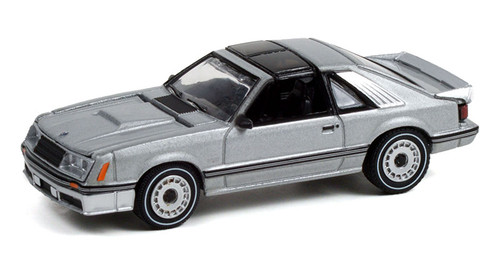 1982 Ford Mustang GT in Silver Metallic - GL Muscle Series 26 - 1:64 Diecast Model Car by Greenlight