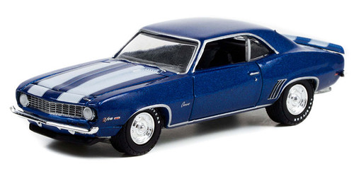 1969 Chevrolet Camaro Z/28 - Blue w/White Stripes - Barrett Jackson Series 9 - 1:64 Model Car by Greenlight