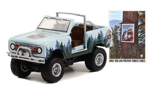 1967 Ford Bronco (Doors Removed) "Only You Can Prevent Forest Fires" - Smokey Bear Series 1 -1:64 Model by Greenlight