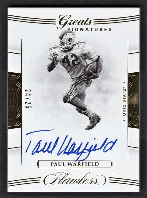 2020 Panini Flawless #28 Paul Warfield Autograph 24/25