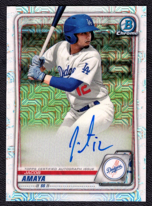 2020 Bowman Chrome Mega #BMA-JA Jacob Amaya Mojo Refractor Autograph