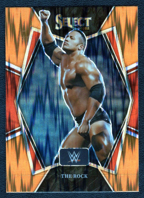 2022 Panini Select WWE  #162 The Rock Orange Flash Premier Level 