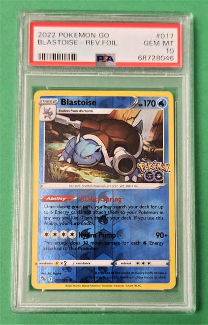 2022 Pokemon Go #17 Blastoise Reverse Foil PSA 10