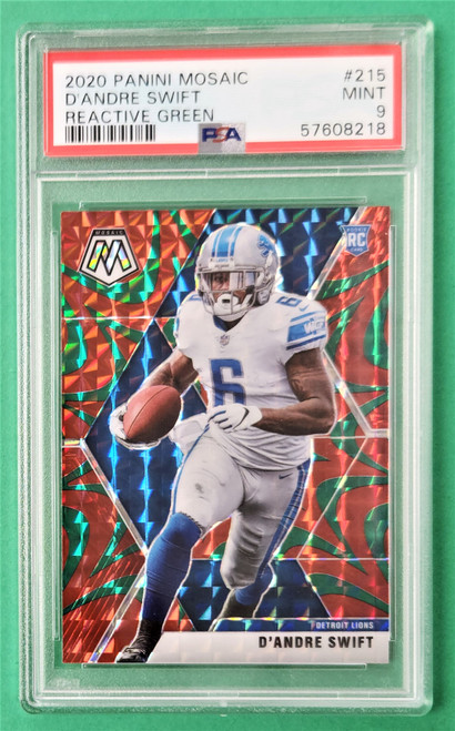 2020 Panini Mosaic #215 D'andre Swift Reactive Green Rookie/RC PSA 9