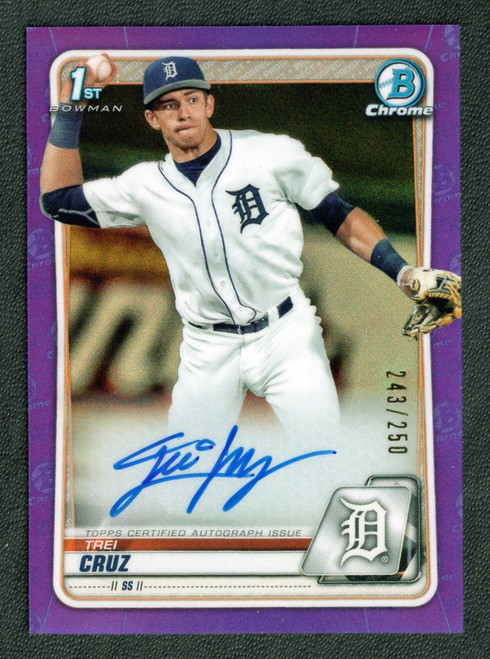 2020 Bowman Chrome #CDA-TC Trei Cruz Purple 1st Bowman Autograph 243/250