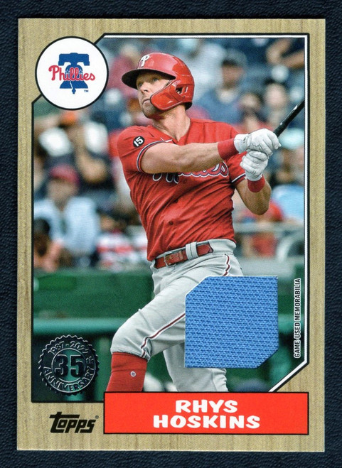 2022 Topps Series 1 #87R-RHO Rhys Hoskins 1987 Topps Insert Jersey Relic -  The Baseball Card King, Inc.