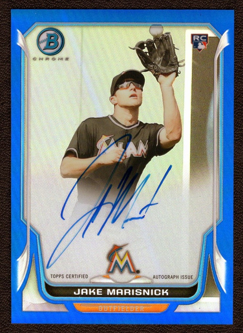 2014 Bowman Chrome #BCAR-JM Jake Marisnick Blue Refractor Rookie Autograph 190/250