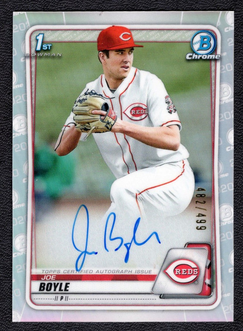 2020 Bowman Draft Chrome #CDA-JBO Joe Boyle 1st Bowman Refractor Autograph 482/499