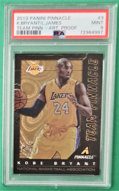 2013/14 Panini Pinnacle #3 Kobe Bryant/LeBron James Team Pinnacle Art Proof  PSA 9