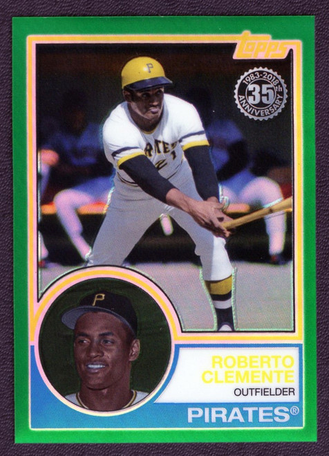 2018 Topps Silver Pack #79 Roberto Clemente 1983 Promo Green Refractor 90/99