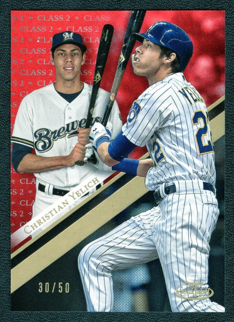 2019 Topps Gold Label #37 Christian Yelich Class 2 Red Parallel 30/50