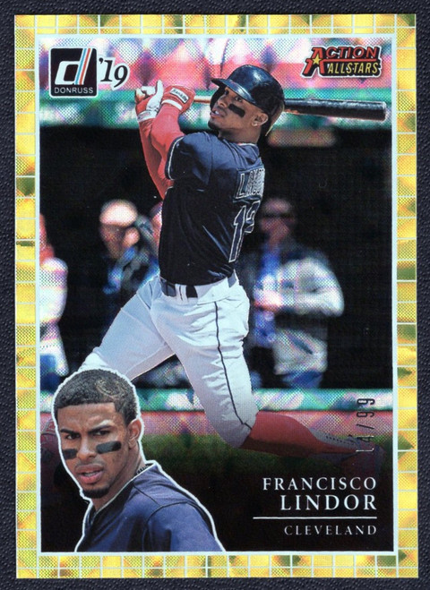 2019 Panini Donruss #AA15 Francisco Lindor Action All-Stars Gold Parallel 14/99