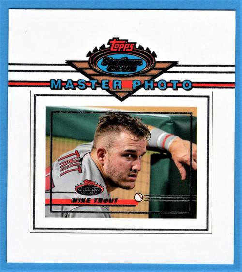 2022 Topps Stadium Club #OBPMT Mike Trout Oversized Base Master Photo Variation Topper