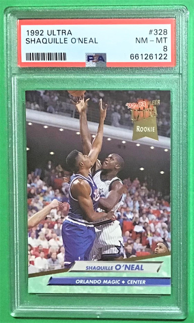 1992/93 Fleer Ultra #328 Shaquille O'Neal Rookie PSA 8