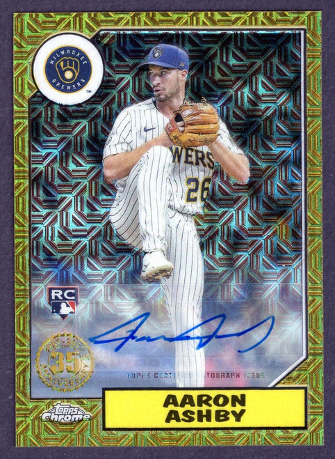 2022 Topps Series 2 #T87C2-39 Aaron Ashby Rookie Silver Pack Autograph Refractor 051/199