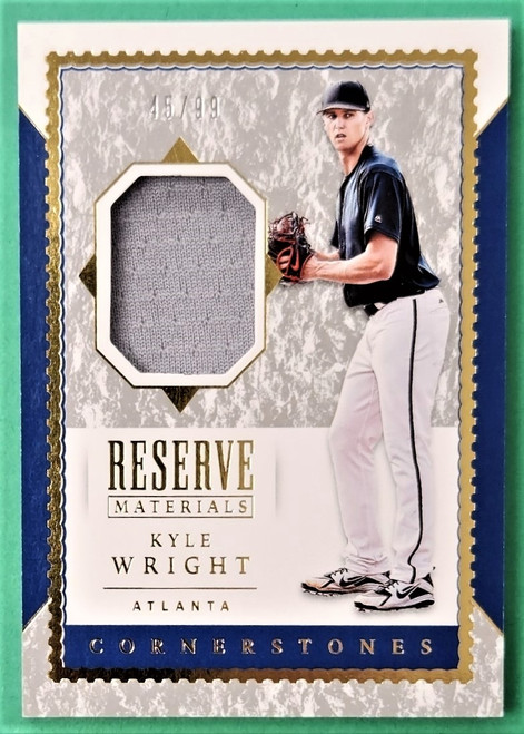 2019 Panini Chronicles Cornerstones #RM-KW Kyle Wright Reserve Materials Rookie Jersey Relic 45/99