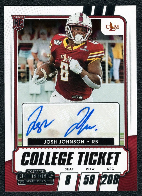 2021 Contenders Draft Picks #273 Josh Johnson College Ticket Rookie Auto