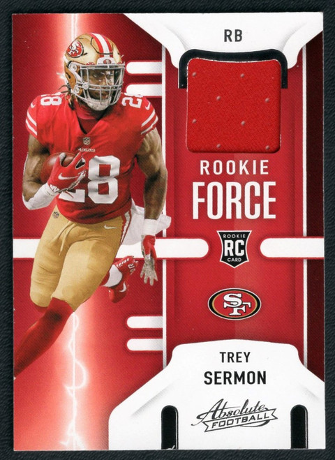 2021 Panini Absolute #RF-TSE Trey Sermon Rookie Force Jersey Relic