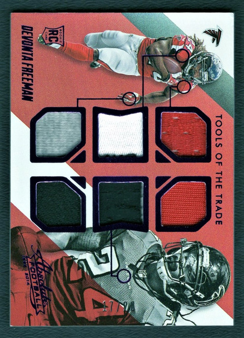 2014 Panini Absolute #DF Devonta Freeman Tools Of The Trade 6 Way Rookie Jersey Relic 17/20