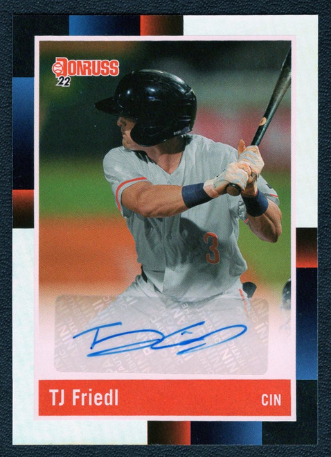 2022 Panini Donruss #R88S-TF TJ Friedl 1988 Retro Autograph