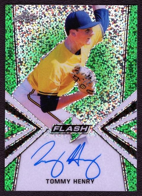 2019 Leaf Flash #BA-TH1 Tommy Henry Green Speckle Autograph 3/15