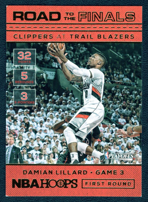 2016/17 Panini Hoops #32 Damian Lillard Road To The Finals Parallel 1115/2016