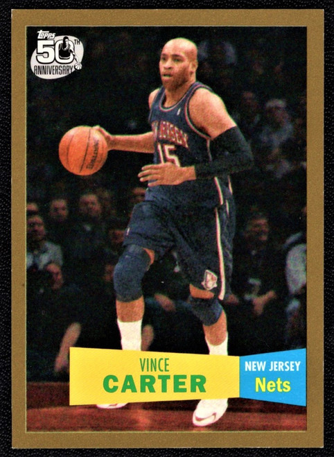 2007/08 Topps #28 Vince Carter 1957-58 Variation Gold Parallel 1005/2007