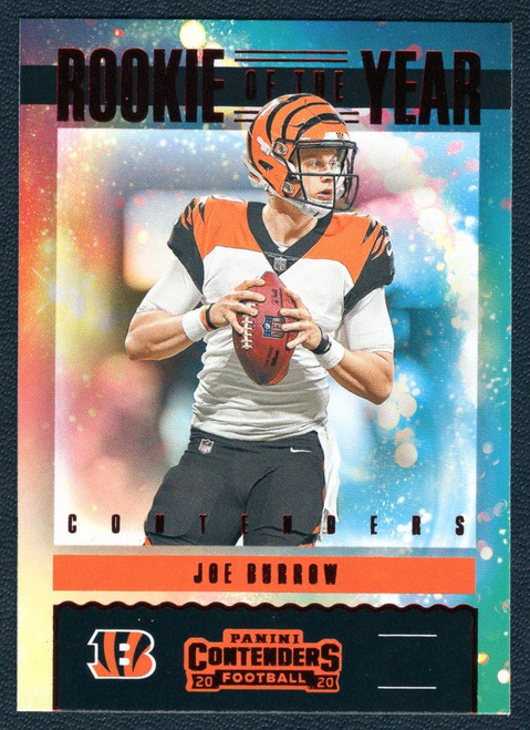 2020 Panini Contenders #RY-JBU Joe Burrow Rookie Of The Year Contenders Red Foil 