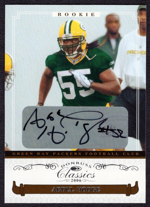 2006 Donruss Classics #188 Abdul Hoge Rookie Autograph 482/999