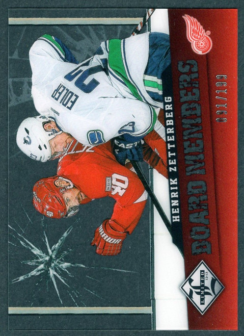 2012-13 Panini Limited #BM-26 Henrik Zetterberg Board Members Acetate Parallel 091/199