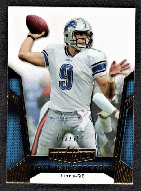 2010 Topps Unrivaled #3 Matthew Stafford Parallel 073/759