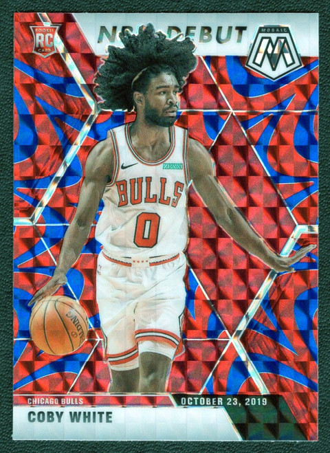 2019/20 Panini Mosaic #264 Coby White Blue Reactive Prizm Debut Rookie/RC