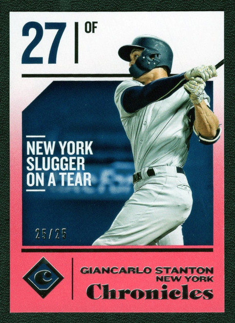 2018 Panini Chronicles #8 Giancarlo Stanton Pink Parallel 25/25