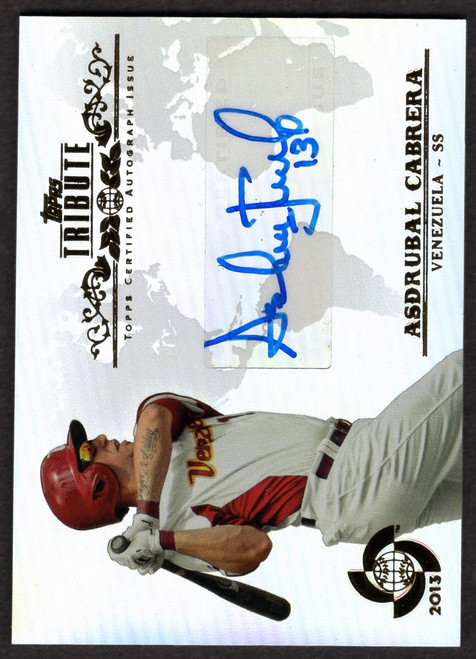 2013 Topps Tribute #WTA-AC2 Asdrubal Cabrera World Baseball Classic Autograph