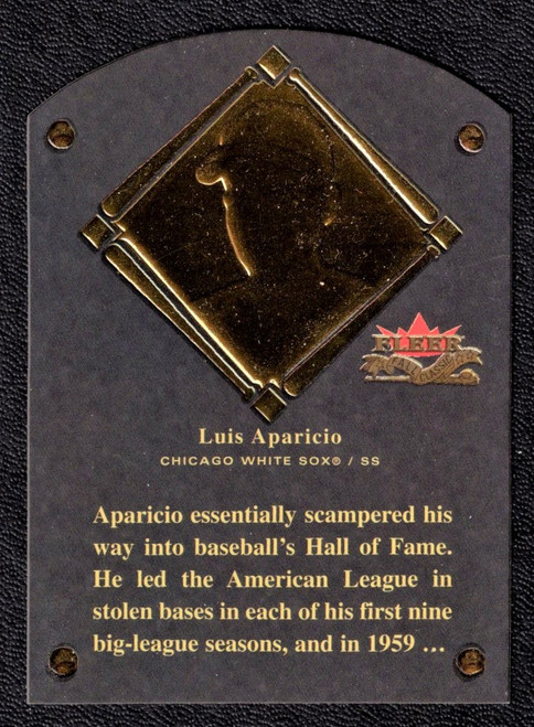 2002 Fleer #HF 16 of 30 Luis Aparicio Hall Of Fame Plaques 0288/1984