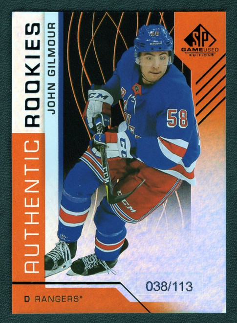 2018-19 Upper Deck SP Game Used #139 John Gilmour Authentic Rookies Orange Rainbow 038/113