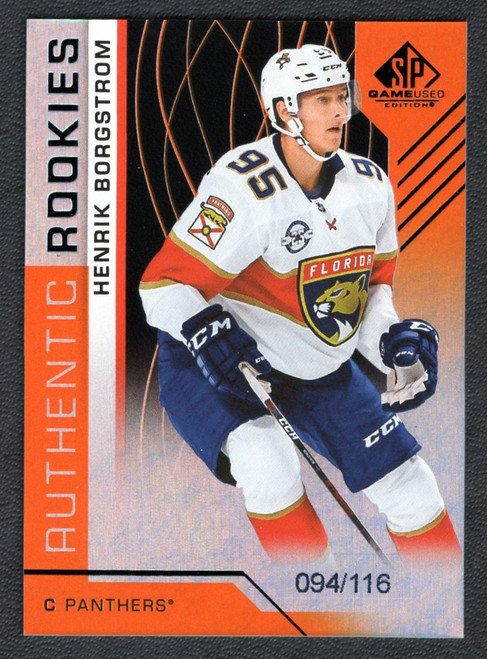 2018-19 Upper Deck SP Game Used #125 Henrik Borgstrom Authentic Rookies Orange Rainbow Parallel 094/116