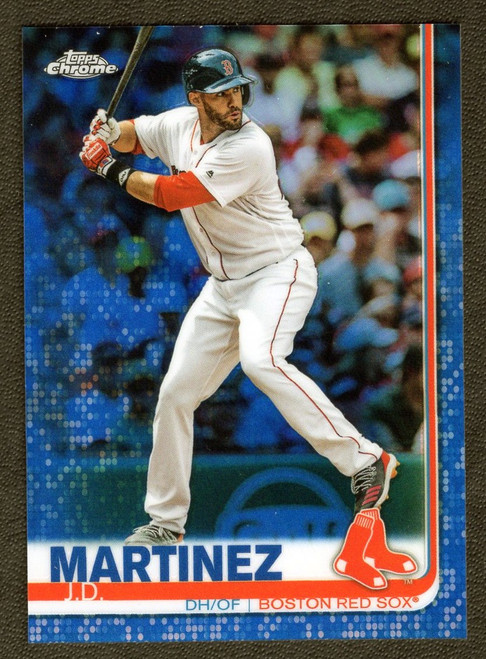 2019 Topps Chrome #133 J.D. Martinez Blue Refractor 078/150