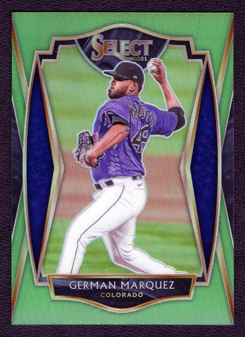 2021 Panini Select #108 German Marquez Premier Level Green Prizm 99/99