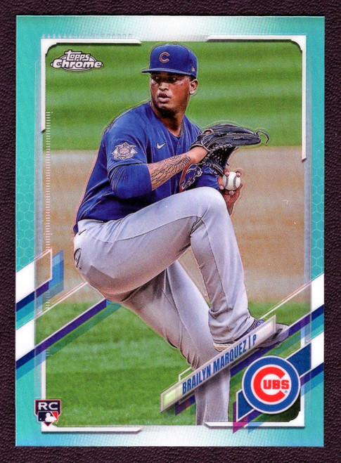 2021 Topps Chrome #26 Brailyn Marquez Aqua Refractor Rookie 187/199