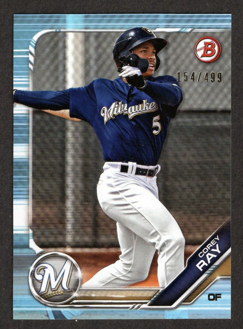 2019 Bowman #BP-12 Corey Ray Sky Blue Parallel 154/499