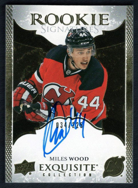 2016-17 Upper Deck Exquisite #ERS-MW Miles Wood Rookie Signatures Autograph 034/225