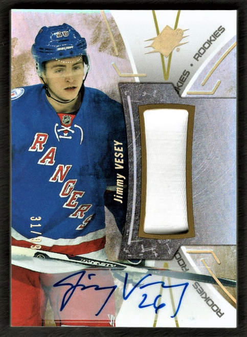 2016-17 Upper Deck SPX #R-JV Jimmy Vesey Rookie Jersey Autograph 31/99