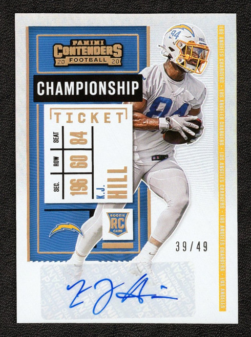 2020 Panini Contenders #223 K.J. Hill Championship Ticket Rookie Autograph 39/49