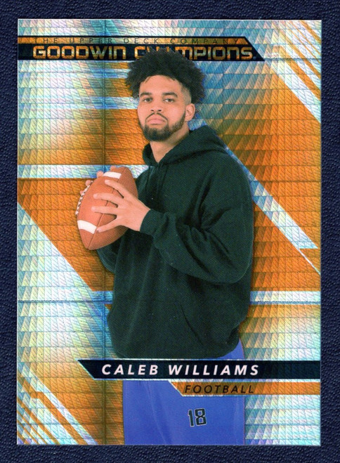 2022 Upper Deck Goodwin Champions #P28 Caleb Williams Orange Prism  Rookie/RC 268/499