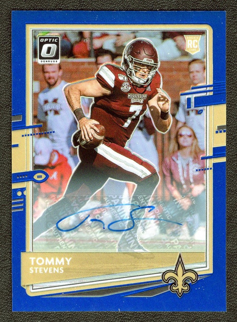 2020 Panini Donruss Optic #149 Tommy Stevens Blue Prizm Rookie Autograph 49/60