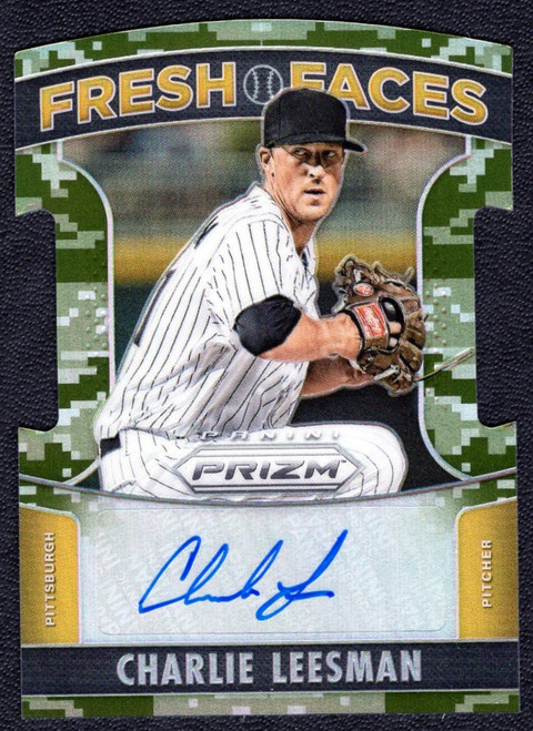 2015 Panini Prizm #17 Charlie Leesman Fresh Faces Camo Prizm Die Cut Autograph 188/199